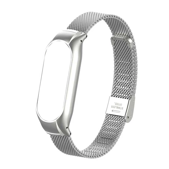 Gpack Xiaomi Mi Band 7 Kordon Clipsli Hasır Metal Ayarlanabilir KRD 06 - 5