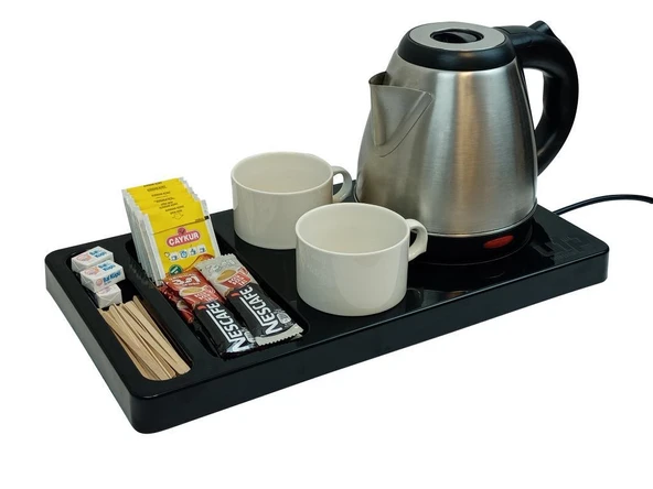 Omnisoft UCTM OT319 Otel Tipi Karşılama ve İkram Tepsisi 5 Bölmeli Siyah - 2