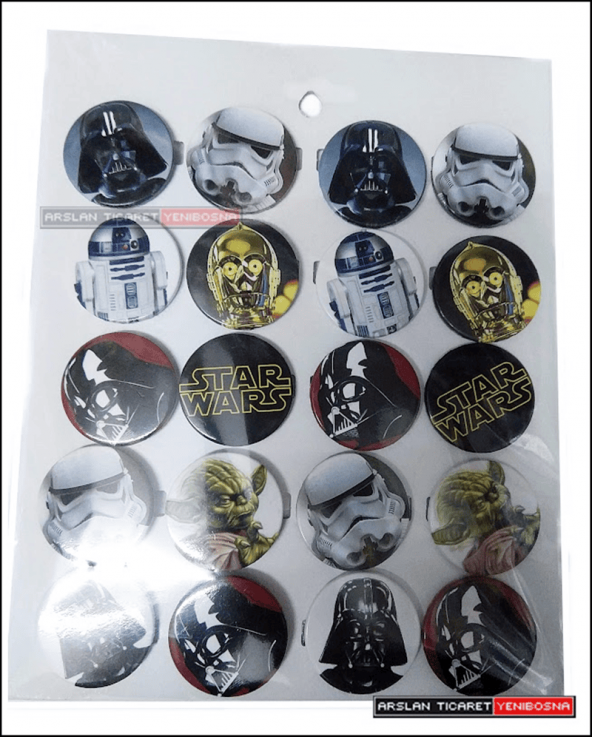 Star Wars Rozet / 20 Adet Çanta Okul Motivasyon Öğrenci Rozeti.99.701.RSD.PÖ.