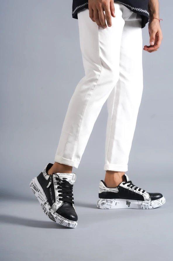 KB02 Crocodile  Siyah Gazete Erkek Ayakkabı ürün görseli 1