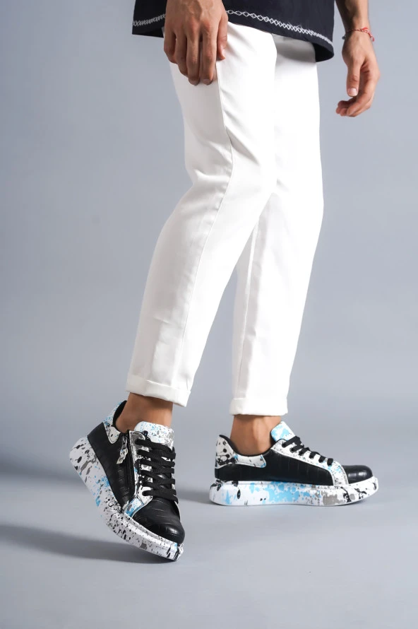 KB02 Crocodile  Siyah Mavi Erkek Ayakkabı ürün görseli 1