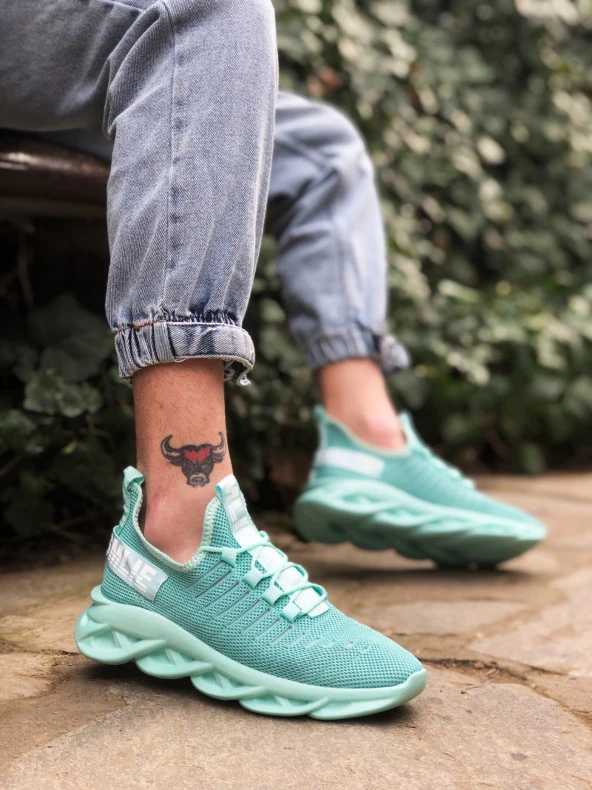 BA0602 Phantom Yüksek Taban Tarz Sneakers Mint Yeşil Erkek Spor Ayakkabısı - Resim 2
