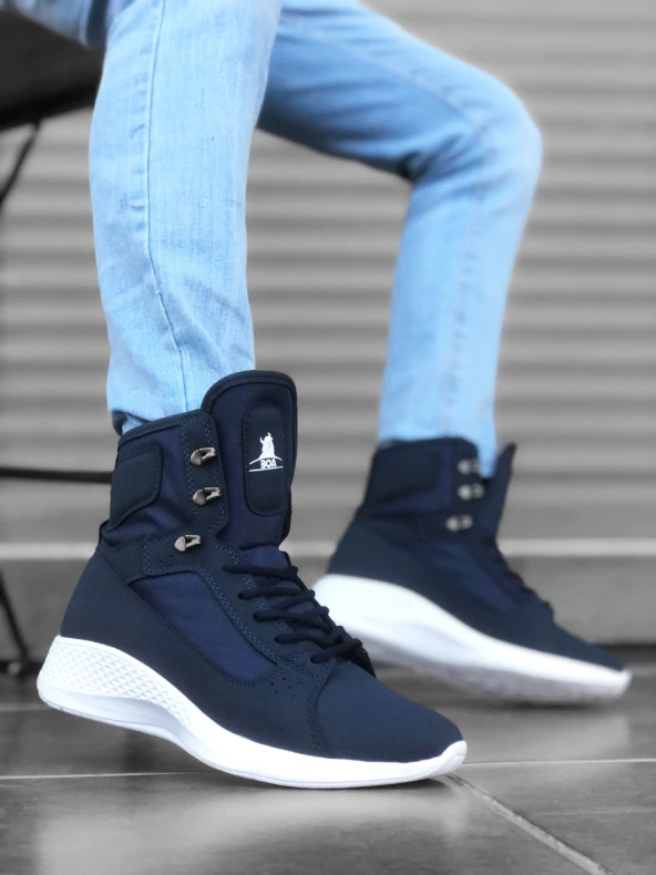 BA0600 Bağcıklı Lacivert Kısa Boksör Unisex Spor Postal Bot