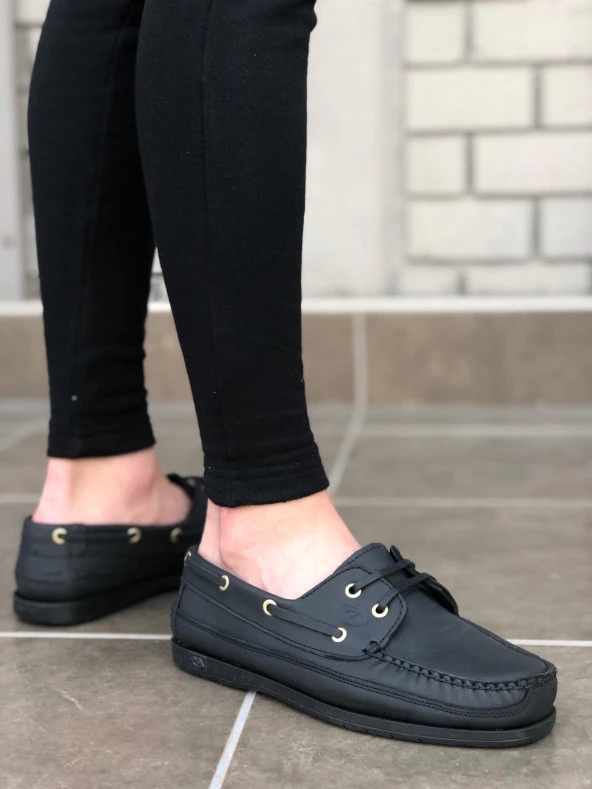 BA0125 Rahat Taban İçi Dışı Hakiki Deri Siyah Klasik Erkek Ayakkabı - Resim 2