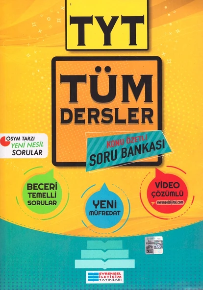 EVRENSEL TYT TÜM DERSLER KONU ÖZETLİ SORU BANKASI