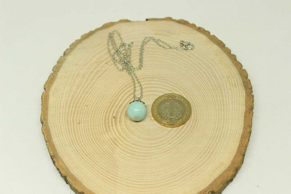 Amazonit taşı Kolye Ucu Zincirli - Resim 2