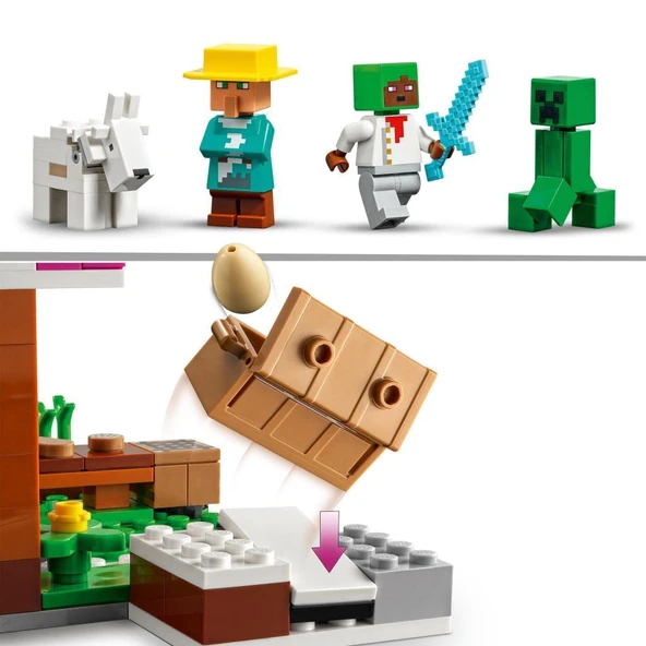 LEGO® Minecraft® Fırın 21184 - 8 Yaş ve Üzeri Çocuklar için Köylü ve Creeper™ İçeren Oyuncak Yapım Seti (157 Parça) - 5