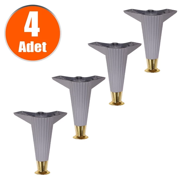 Mobilya Kanepe Koltuk Tv Ünitesi Konsol Ünite Ayağı 17 Cm Antrasit Gold Baza Ayakları (4 ADET)