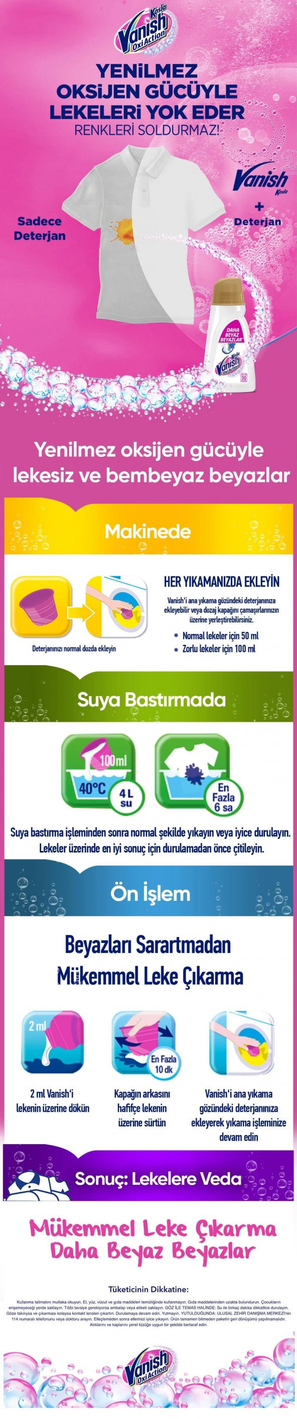 Kosla Vanish Oxi Action Renkliler İçin Leke Çıkarıcı 2700 Ml. - 54 Yıkama - 1 Adet - 4