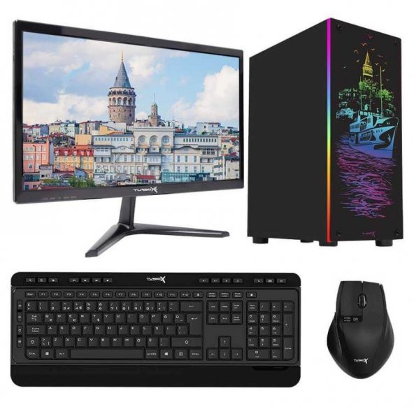 Turbox Tx1590 i5 12400F 8GB Ram 128GB SSD 2GB R5 230 21.5 inç Monitör Masaüstü Ofis Bilgisayarı
