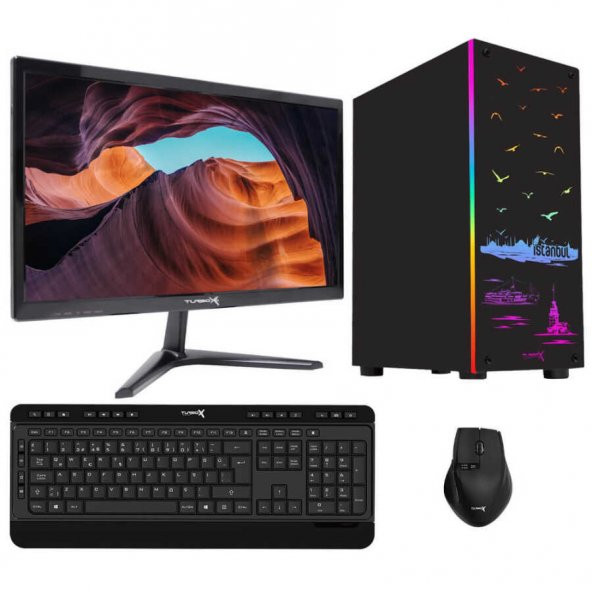 Turbox Tx1600 i5 11400F 8GB Ram 128GB SSD 2GB R5 230 21.5 inç Monitör Masaüstü Ofis Bilgisayarı