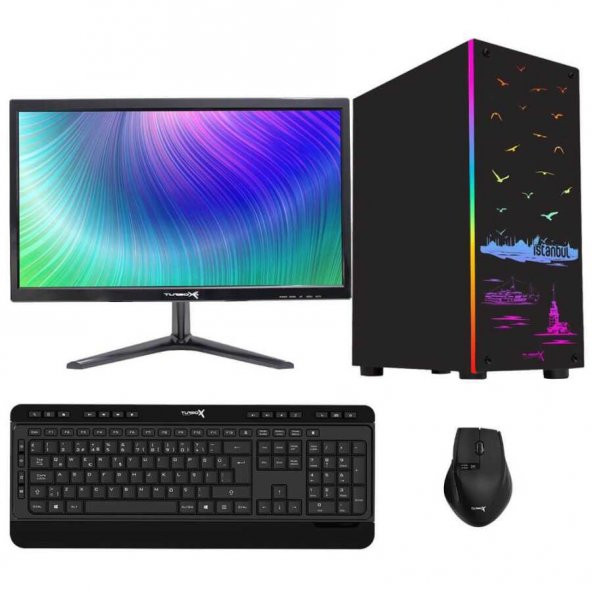Turbox Tx1604 i5 10400F 8GB Ram 128GB SSD 2GB R5 230 21.5 inç Monitör Masaüstü Ofis Bilgisayarı