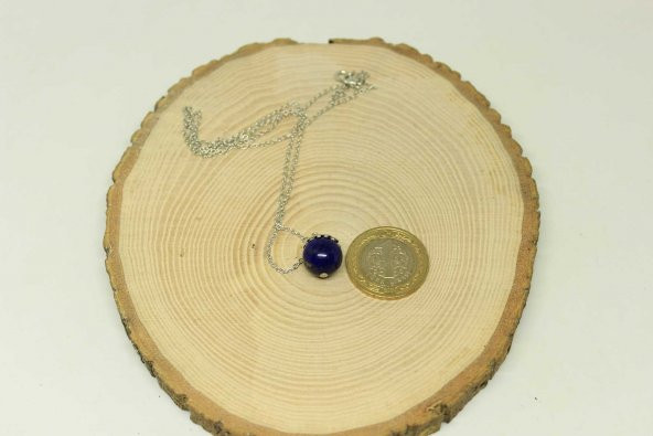 Lapis Taşı Kolye Ucu Zincirli - Resim 2