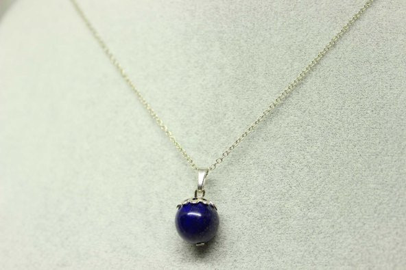Lapis Taşı Kolye Ucu Zincirli - Resim 3