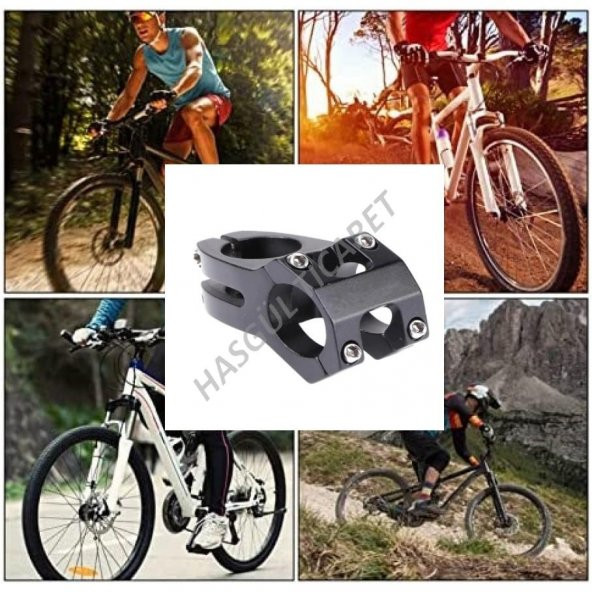 Hsgl Bisiklet Siyah Alüminyum Gidon Boğazı 30 mm 31.8-28.6 Bisiklet Gidon Boğazı Siyah - 3