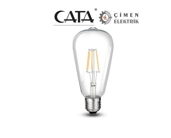 3 ADET CT 4353 G Cata 8W Rustik Led Ampul Günışığı 3200k E27 Duy