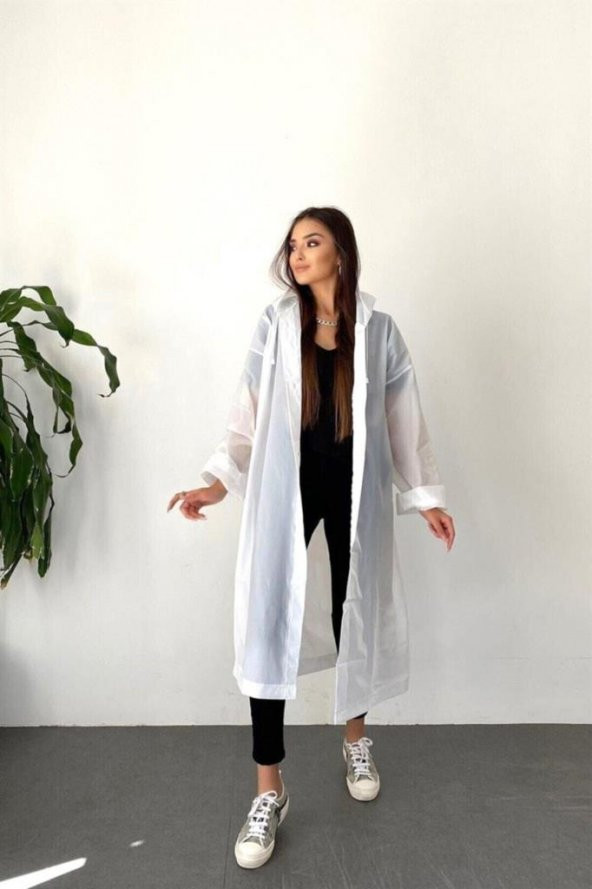 Kadın Erkek Yağmurluk Kapüşonlu Çıtçıtlı Eva Siyah Yağmurluk M21mrc881r03 - 4