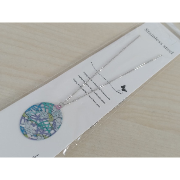 METAL DESENLİ YUVARLAK BAYAN KOLYESİ ZARİF KİBAR ZİNCİR, EKONOMİK KOLYE, EKONOMİK BAYAN TAKI - 2