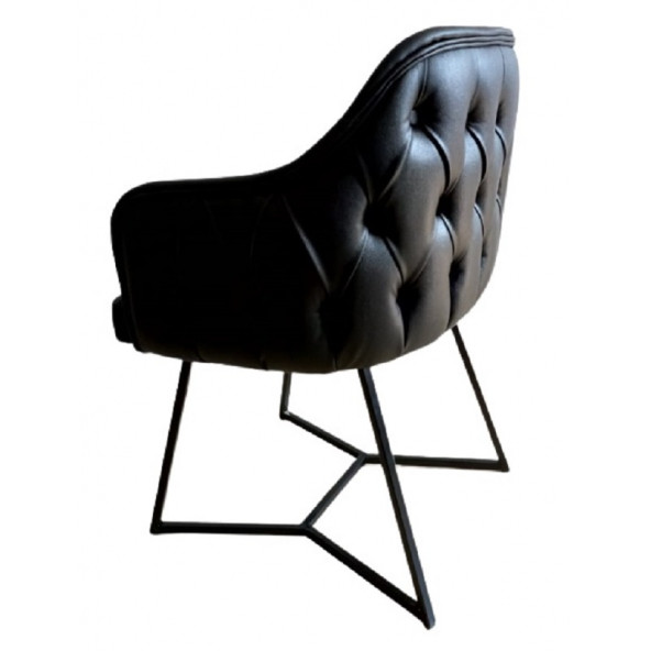 Tekli Bekleme Koltuğu Kapitoneli Kahverengi - 2