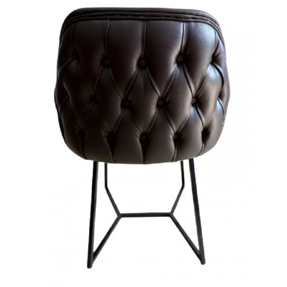 Tekli Bekleme Koltuğu Kapitoneli Kahverengi - 4