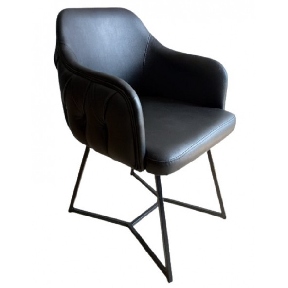 Tekli Bekleme Koltuğu Kapitoneli Kahverengi - 5