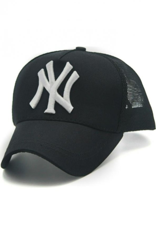 Fileli New York Yankees Nakışlı Şapka Siyah Beyaz Ny Şapka - 3