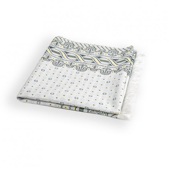 İpek Saten Osmanlı Desenli Seccade Koyu Yeşil 67x120 cm - 230 gr - 5