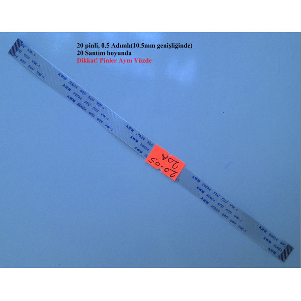 Awm 20624 80C 60V Vw-1 Flex Kablo 20 Pin 20 Cm 20-0.5-20A-2