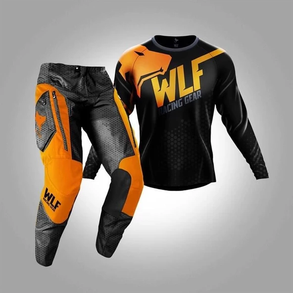 WLF RACING X-AIR SİYAH-TURUNCU JERSEY PANTOLON TAKIM