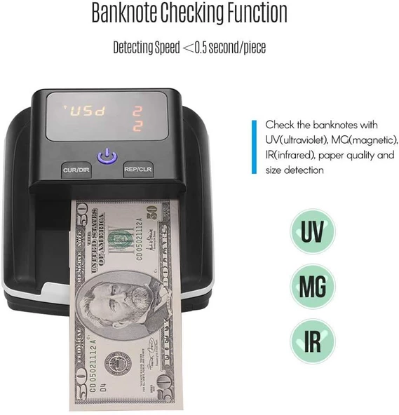Bill Counter AL-130 F5 ŞüpheliPara Kontrol Makinesi 5 Ülke Parası - 5