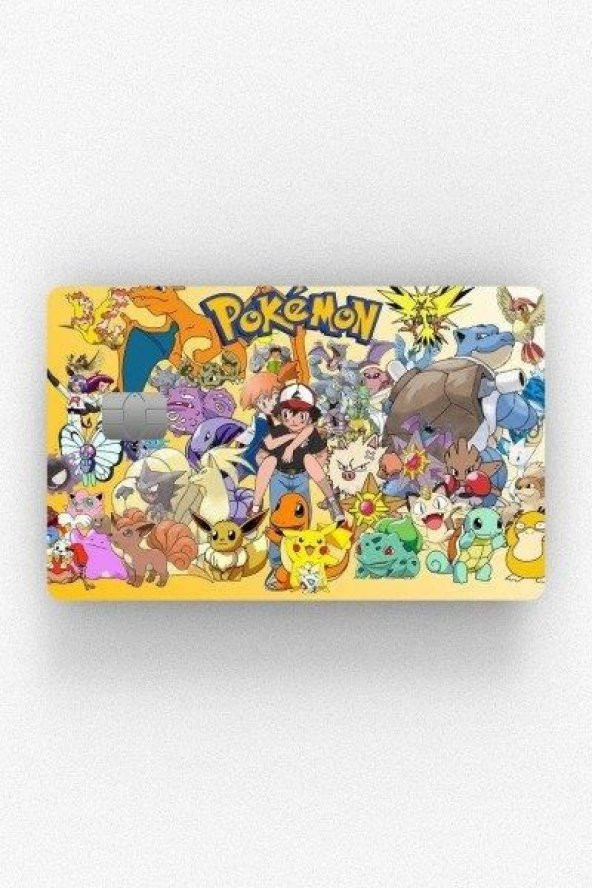 Pokemon Pikachu Tasarımlı Kredi Kartı Kaplama Sticker Etiket