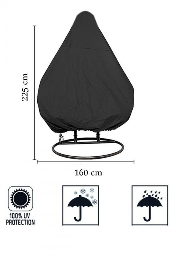 Cocoon 2 Kişilik Salıncak Koruma Örtüsü Su Geçirmez Bahçe Kılıfı Yağmur Toz Kir Önleyici Branda - 3