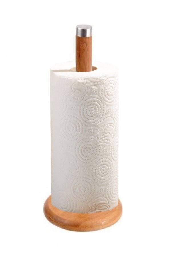 Bambu Kağıt Havluluk Doğal Bamboo Kağıt Havlu Askısı Ahşap Askılık Mutfak Tezgah Üstü Kağıt Havluluk - 3