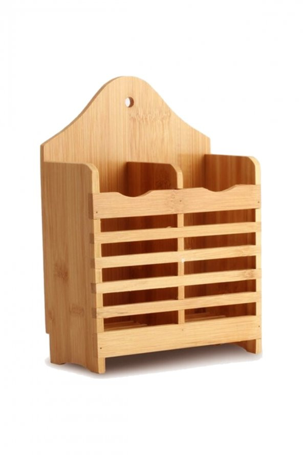 Bambu Dik Kaşıklık Bölmeli Bambu Diş Fırçalık Bamboo Bıçak Çatal Kaşık Tutacağı - 4