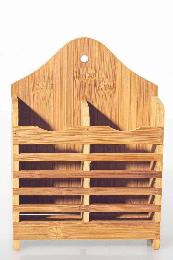 Bambu Dik Kaşıklık Bölmeli Bambu Diş Fırçalık Bamboo Bıçak Çatal Kaşık Tutacağı - 7