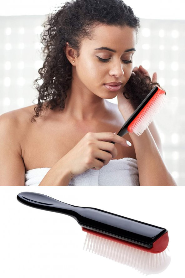 Saç Şekillendirme Fırçası Tarağı ( Curly Girl ) 7 Sıra Kıvırcık Kız Metodu Fırçası ve Topuz Tokası - 3