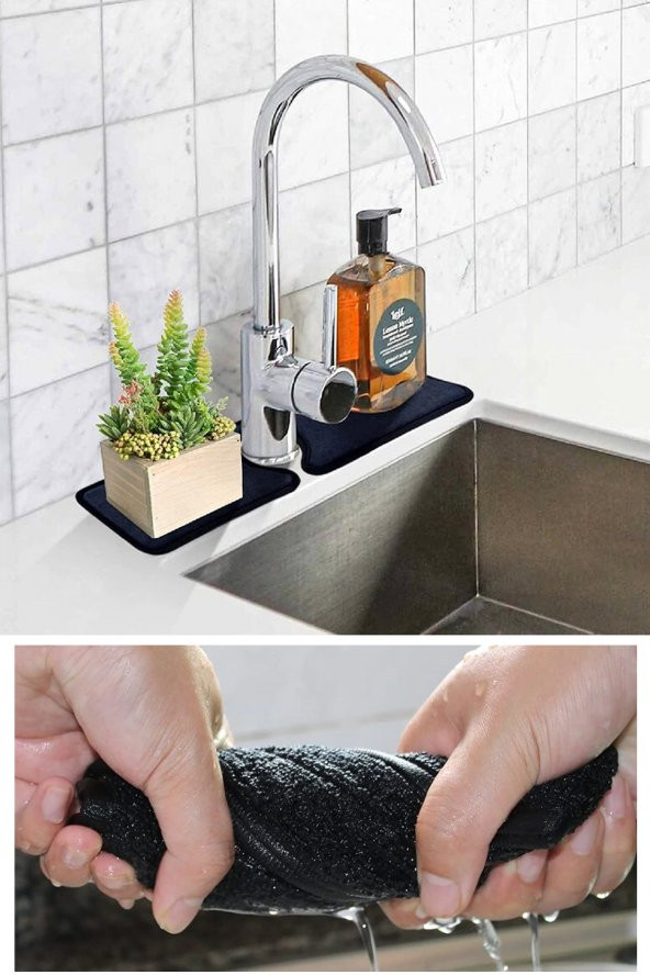 Evye Mutfak Lavabo Bataryası Musluk Altı Su Emici Matı Su Sızdırmaz Önleyici Mat - 5