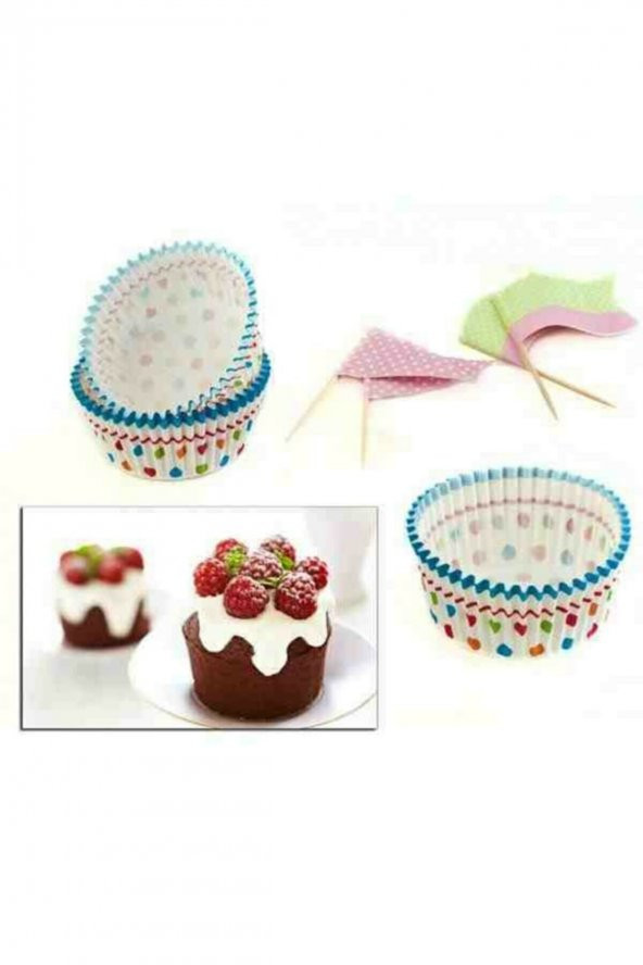 Kağıt Muffin 24 Adet Top Kek Kalıbı Çikolata Cup Cake Tart Kalıp Süsleme