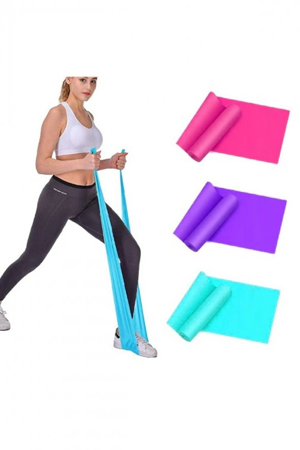 3lü Pilates Bandı Pilates Lastiği Set 120 X 7,5 cm