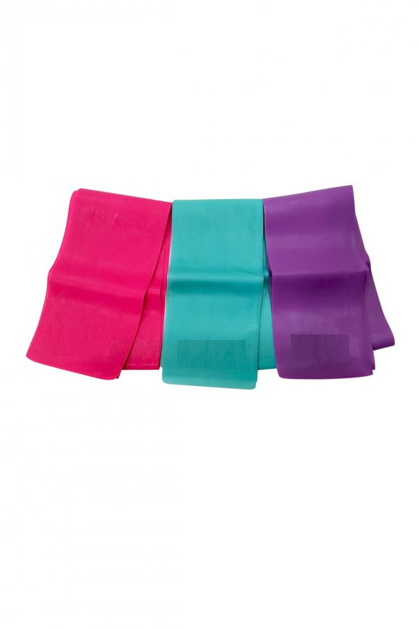 3lü Pilates Bandı Pilates Lastiği Set 120 X 7,5 cm - 2