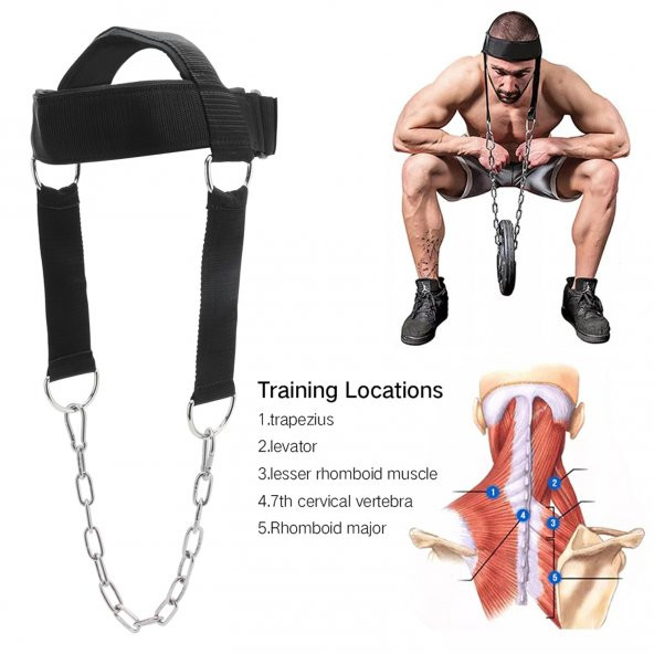Baş Boyun Geliştirici Ağırlık Kayışı - Baş Boyun Ense Egzersiz Ağırlık Kemeri Fitness Kayış Kemer - 4