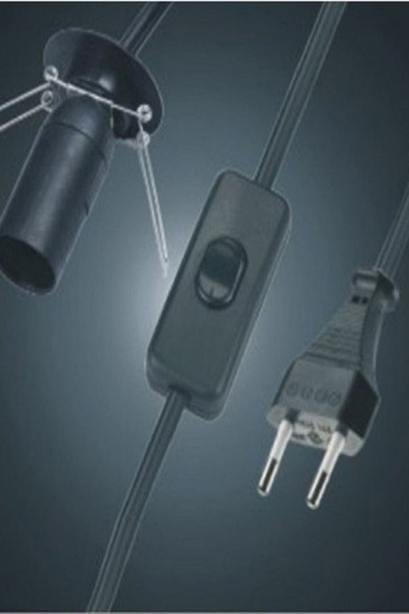 Tuz Lambası Kablosu E14  1,5 Metre Açma Kapama Düğmeli Anahtarlı Himalaya Kaya Tuzu Kablo 10 Watt Ampul - 3