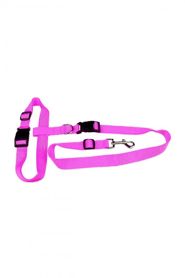 Köpek Tasması Eller Serbest Pembe Kedi Köpek Gezdirme Kemeri Bel Tasması Kayışı Ayarlanabilir Tasma - 5