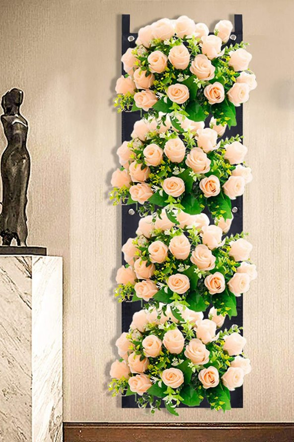 Blume Çiçeklik Bahçe Balkon Bitki Çiçek Saksı Standı Rafı Keçe Balkon Teras 4 bölme asılı saksı - 2