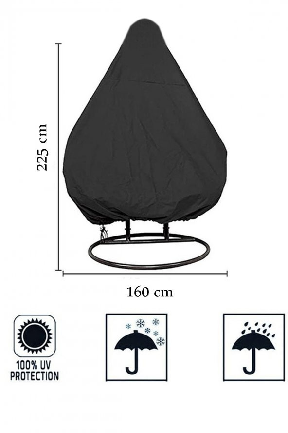 Cocoon Su Geçirmez 2 Kişilik Koza Bahçe Fındık Salıncak Hamak Koruma Örtüsü Kılıfı Yağmur Toz Kir Önleyici - 2
