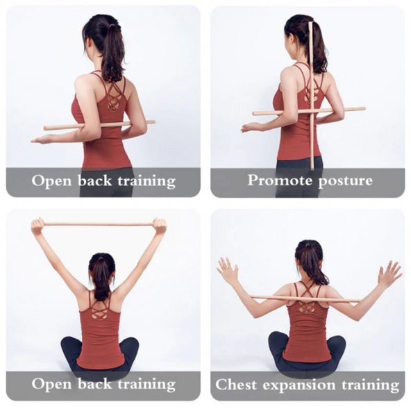 Yoga Stick Pilates Fitness Spor Aleti Vücut Esneme Gerdirme Kardiyo Egzersiz - 3
