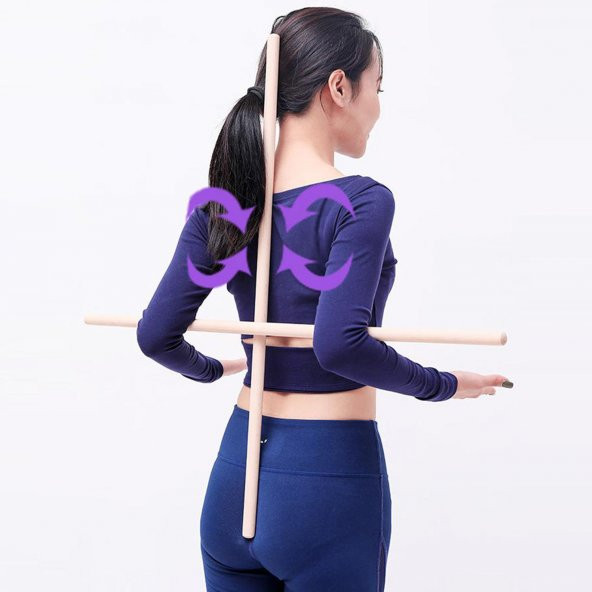 Yoga Stick Pilates Fitness Spor Aleti Vücut Esneme Gerdirme Kardiyo Egzersiz - 5