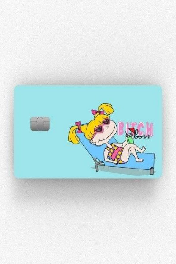 Angelica Tasarımlı Kredi Kartı Kaplama Sticker Etiket