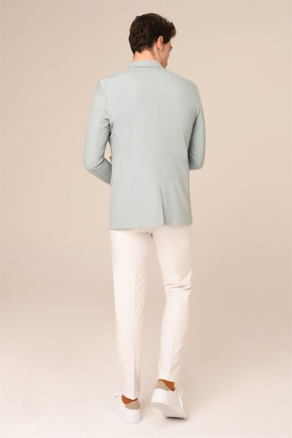 Buz Mavi Kombin Takım Elbise,Chino Pantolonlu Spor Slim Fit | Agustini - 3