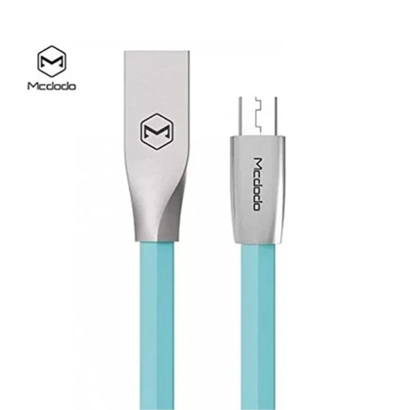 Mcdodo CA-1252  2.4A 1Mt Çinko Alışım Yassı Dörtgen Micro Usb Data Mavi